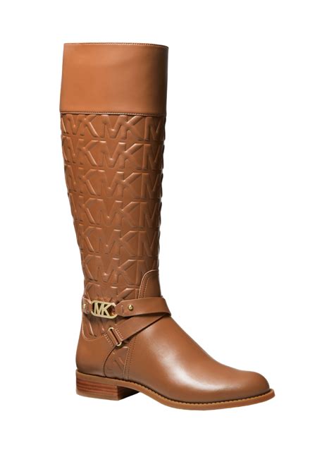 Michael Kors Kincaid Faux Leather & Logo Riding Boot, 